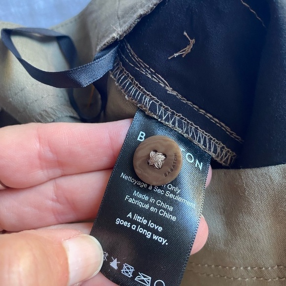 Aritzia Babaton Women’s Halston Pants Olive Green Size 8 Cropped Wide Leg - Picture 10 of 10